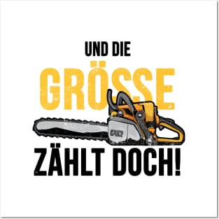 Kettensäge lustiger Holzfäller Spruch Posters and Art